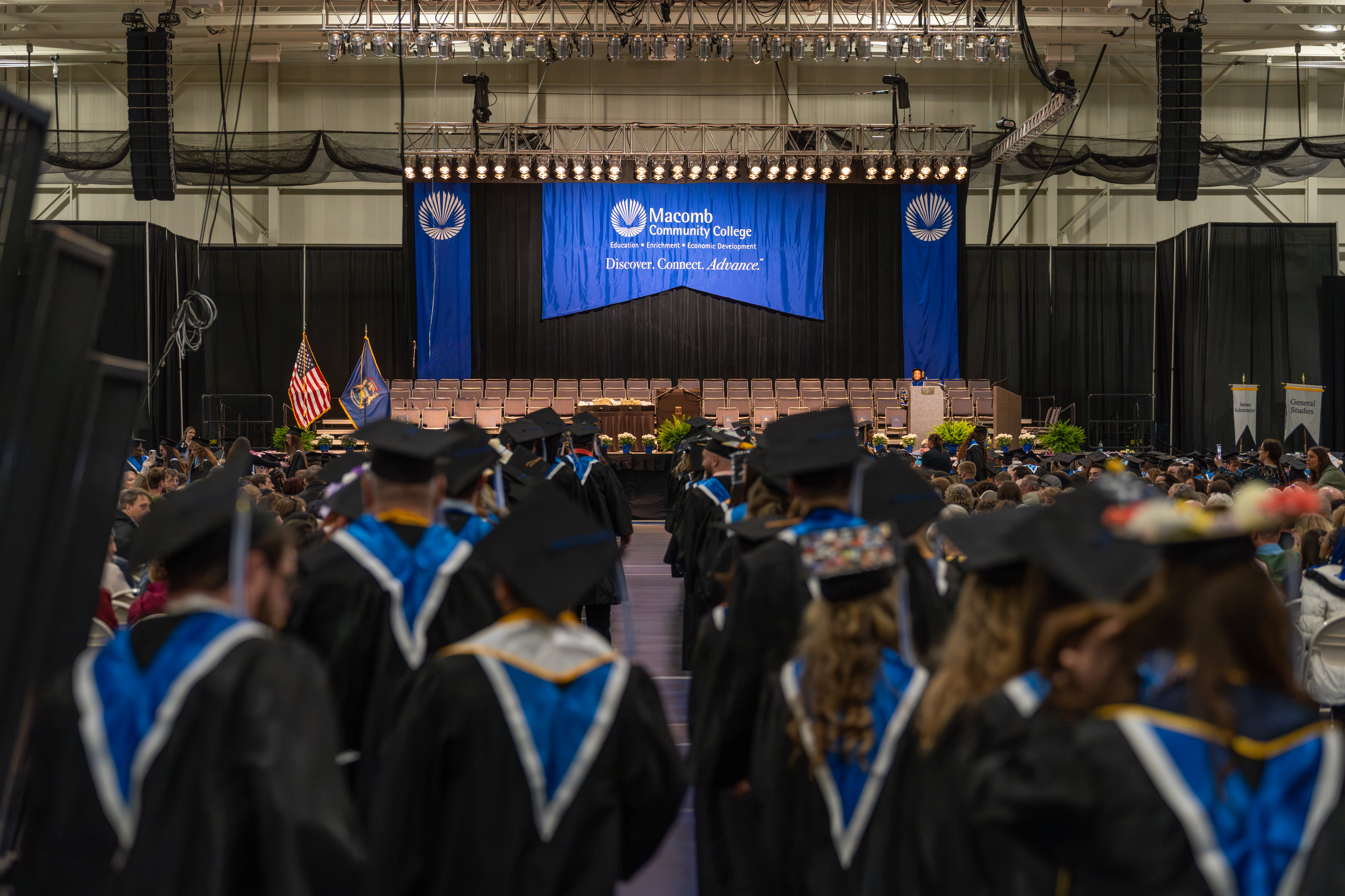 Approximately 485 students and their families and friends came together to celebrate their graduation from Macomb Community College at its 114th commencement ceremony on May 7.